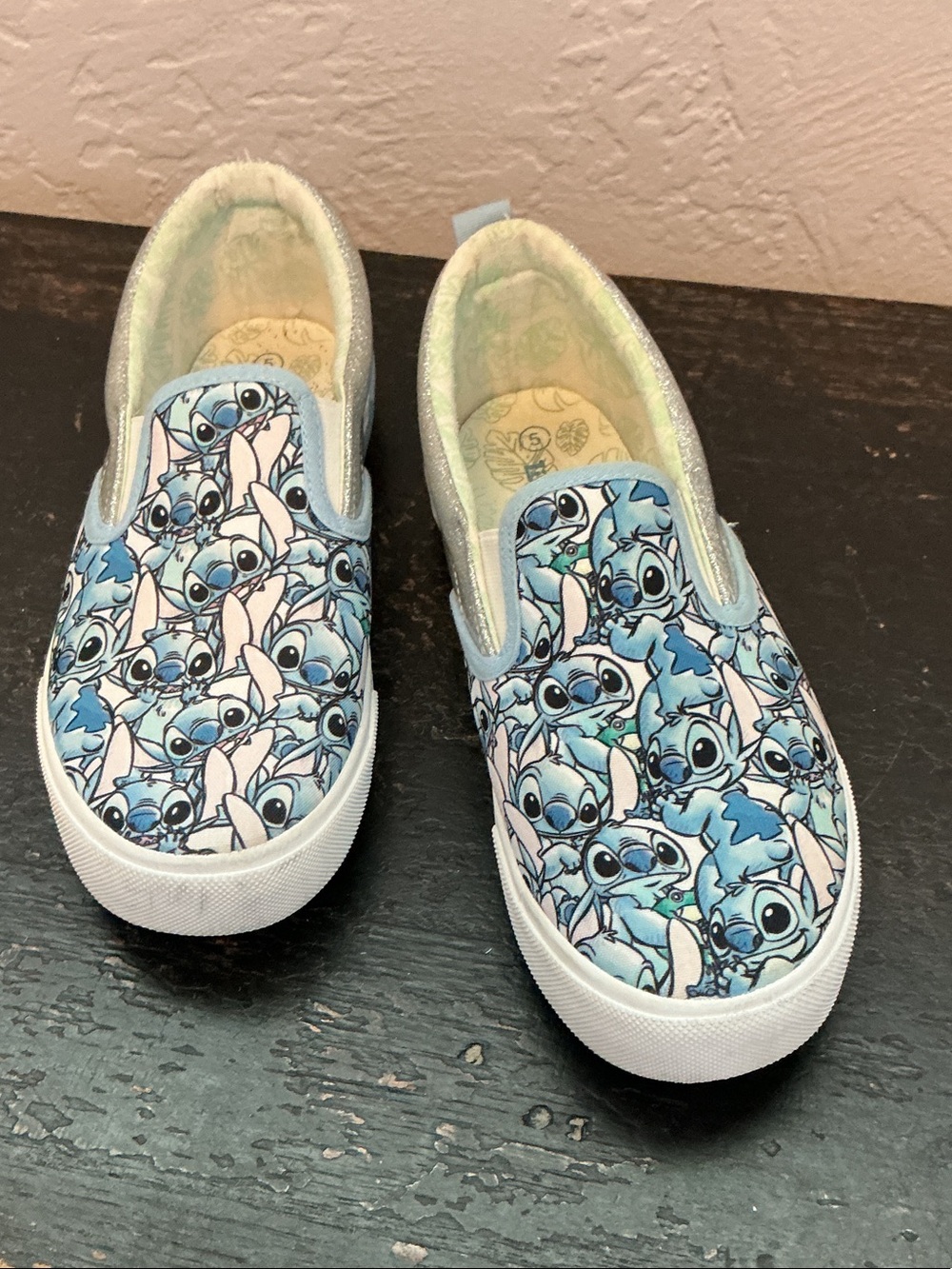 Disney Blue Stitch Slip-On Sneakers